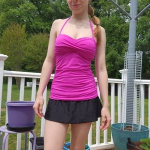 Anna Cole Signature Sweetheart Twist Strapless Halter Tankini Top size XS